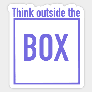 Think outside the box purple blue design Sticker